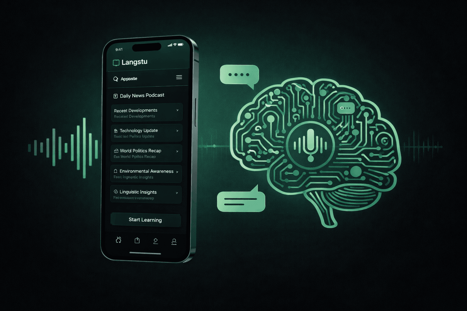 Langstu phone and AI brain visual