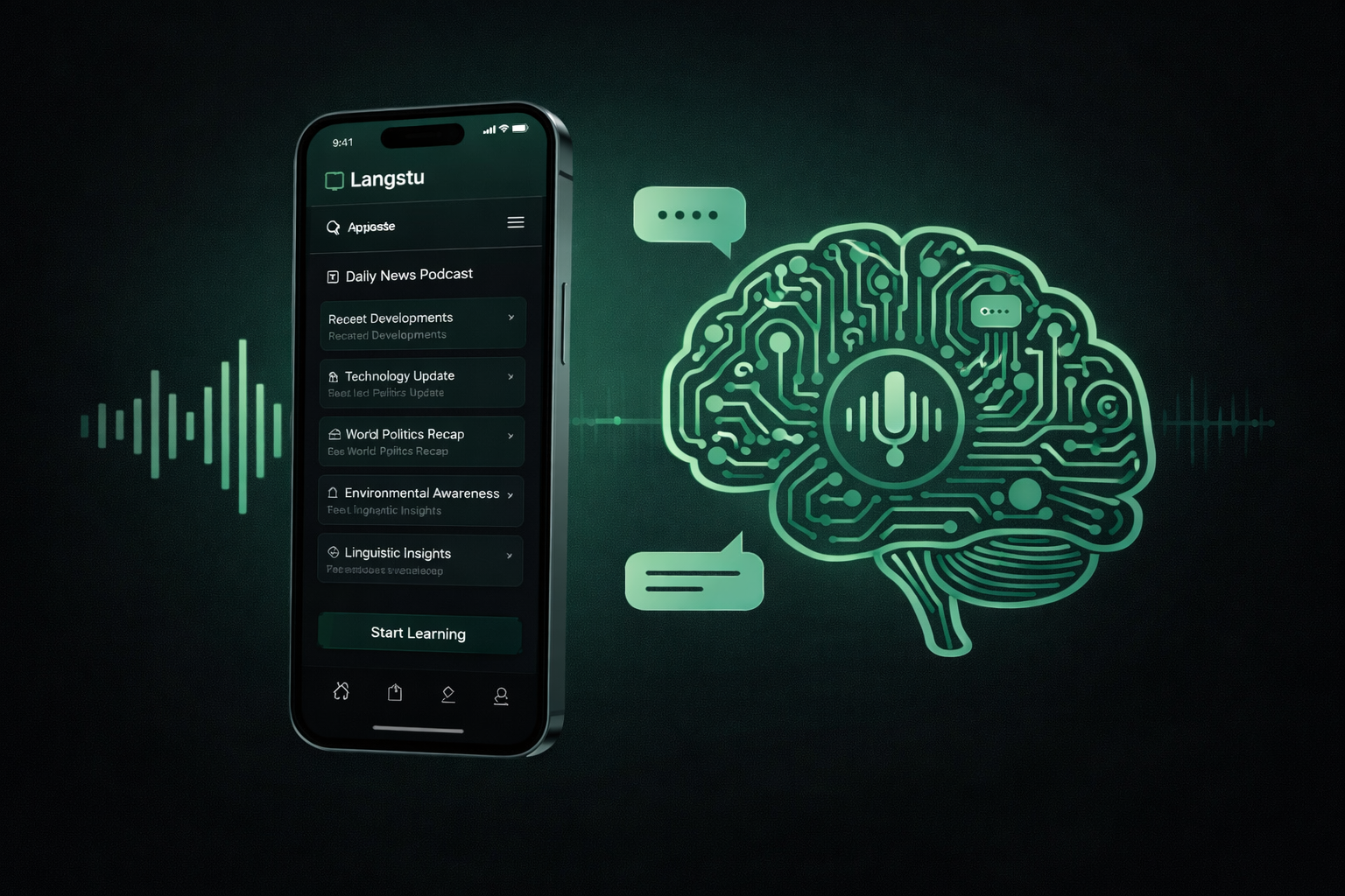 Langstu mobile learning interface